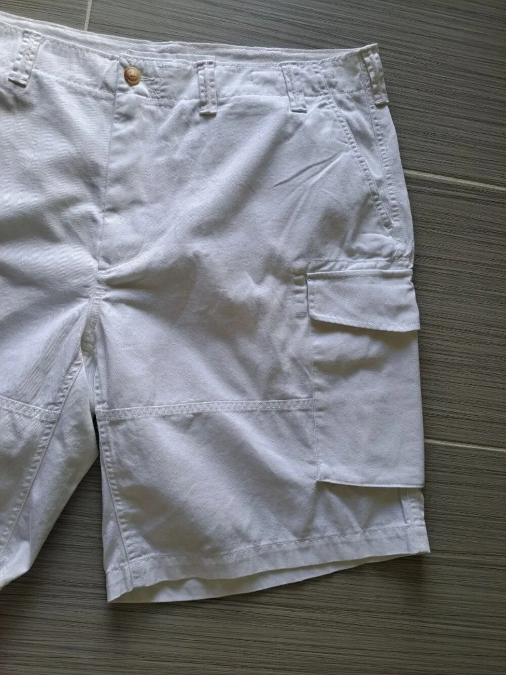 Polo Ralph Lauren Size 40 White Relaxed Fit Cargo Shorts  Cotton Pony Logo Beach - Picture 4 of 15